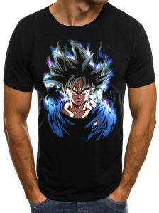 Anime Printed Round Neck Cotton T-Shirt